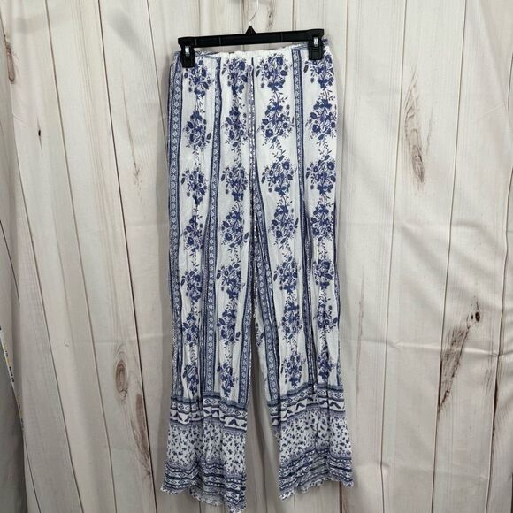 Lulu’s Women’s Small Best Buds Floral Split Pants Wide Leg Cottagecore Romantic - Picture 1 of 6